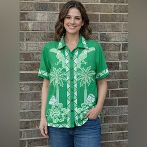 Rachel Zoe Green Hawaiian Shirt, Size-S